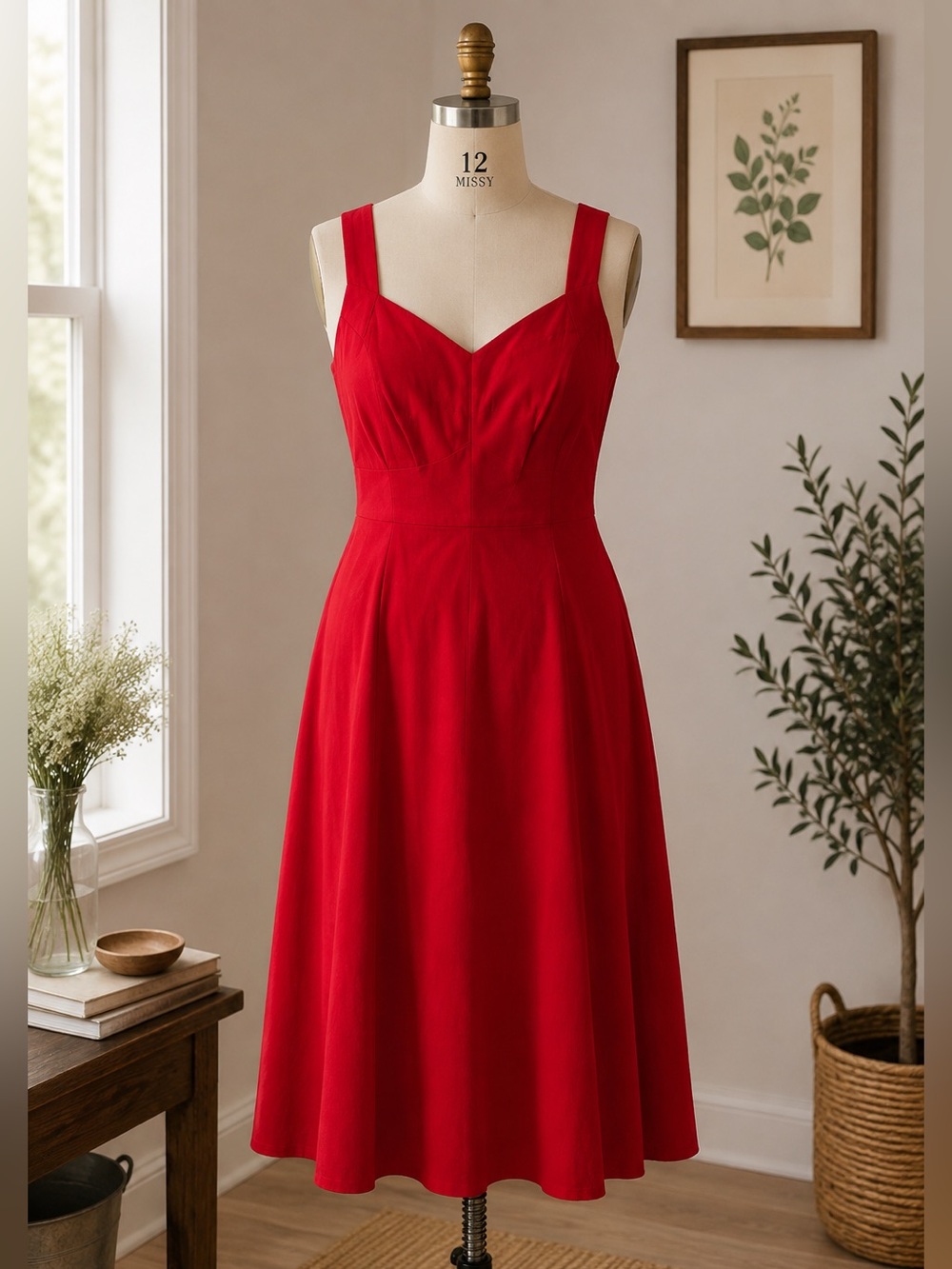 Torrid Women’s Red V-Neck A-Line Dress